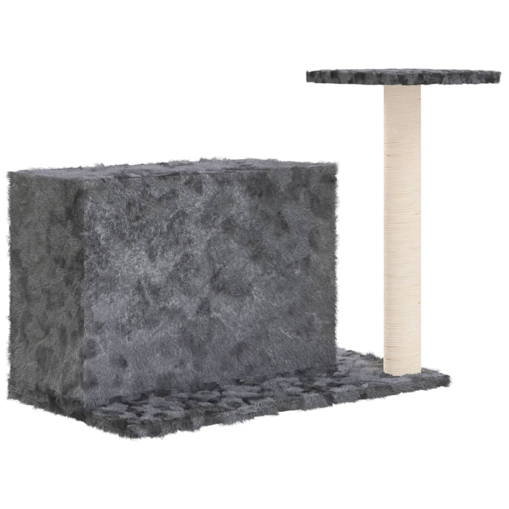 Glamorous Pups : vidaXL Cat Tree Dark Gray Engineered Wood, Plush, Sisal 20.1 in Tall