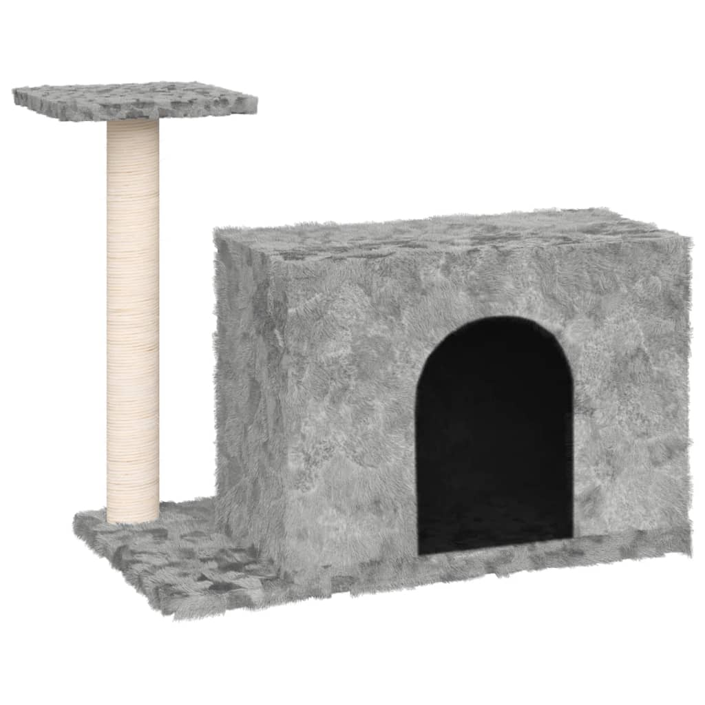 Glamorous Pups : vidaXL Cat Tree Light Gray Engineered Wood, Plush, Sisal Medium Durable