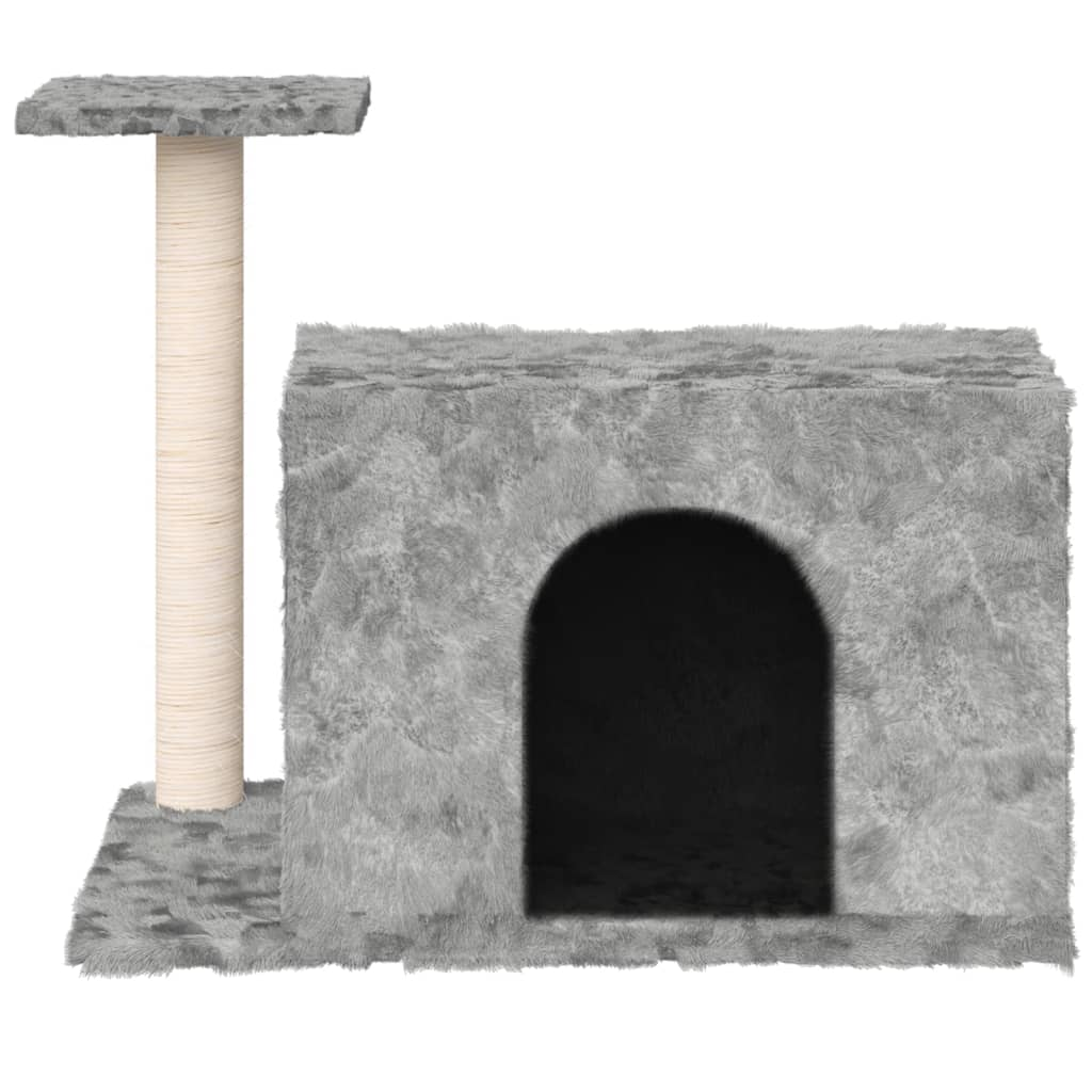 Glamorous Pups : vidaXL Cat Tree Light Gray Engineered Wood, Plush, Sisal Medium Durable