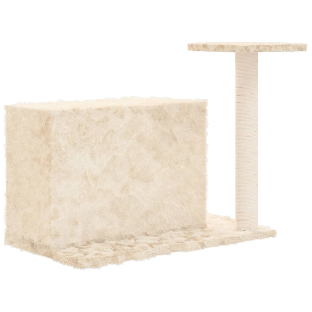 Glamorous Pups : vidaXL Cat Tree Cream Engineered wood, plush, sisal Medium Durable