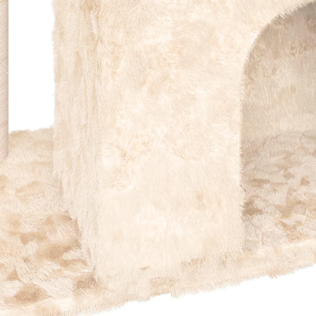 Glamorous Pups : vidaXL Cat Tree Cream Engineered wood, plush, sisal Medium Durable