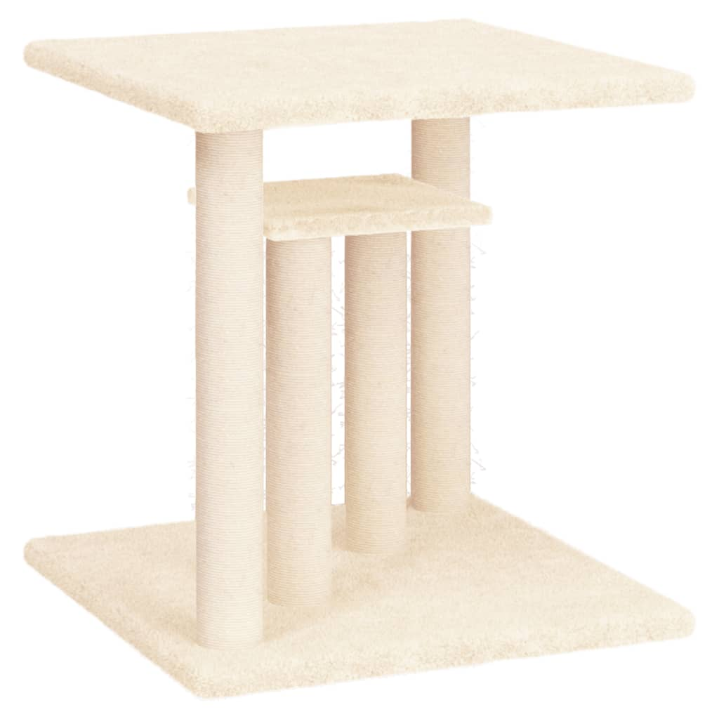 Glamorous Pups : vidaXL Cat Scratching Post Cream Engineered wood, plush, sisal