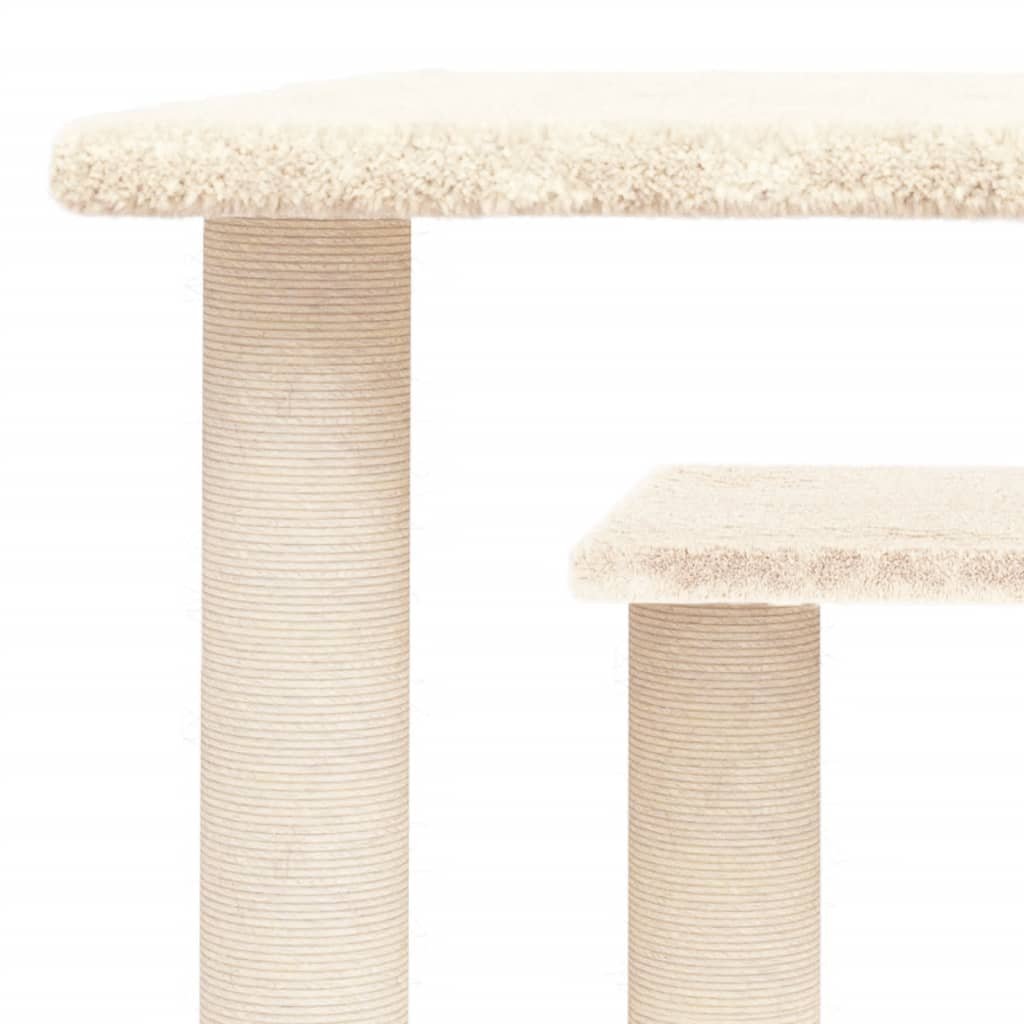 Glamorous Pups : vidaXL Cat Scratching Post Cream Engineered wood, plush, sisal
