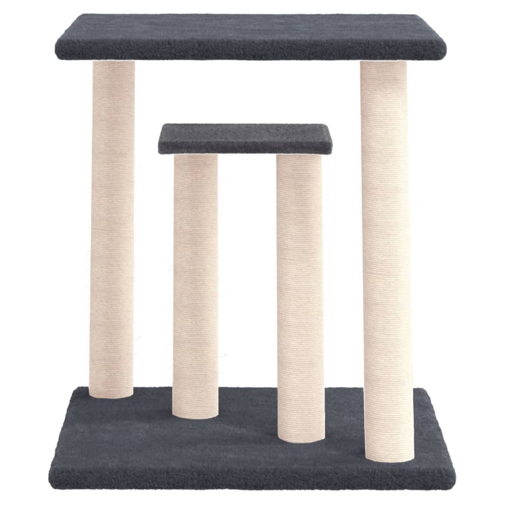 Glamorous Pups : vidaXL Cat Scratching Post Dark grey Engineered wood, plush, sisal Medium