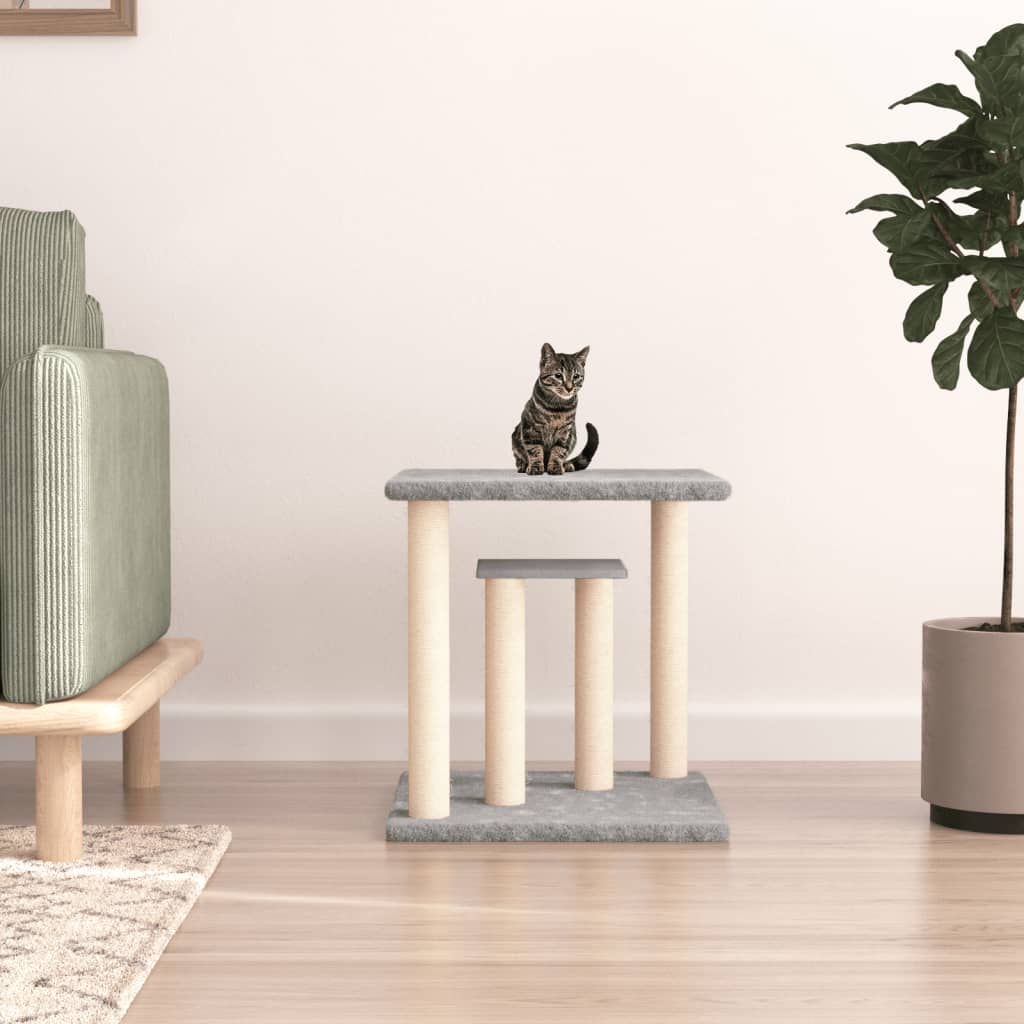 Glamorous Pups : vidaXL Cat Scratching Post Light Grey Engineered Wood, Plush, Sisal