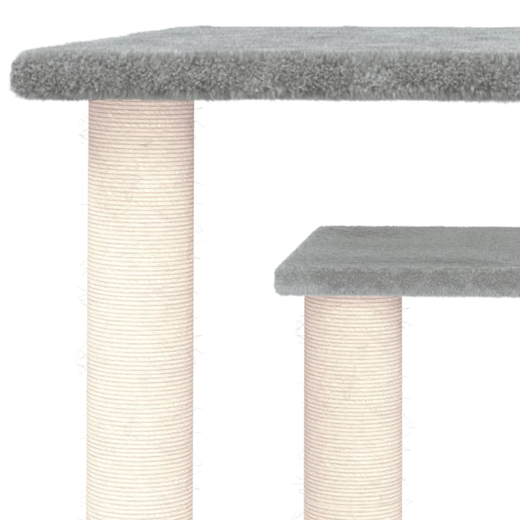 Glamorous Pups : vidaXL Cat Scratching Post Light Grey Engineered Wood, Plush, Sisal