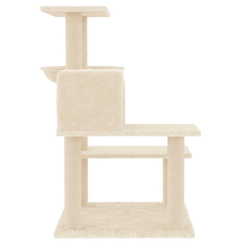 Glamorous Pups : vidaXL Cat Tree Cream Engineered wood, plush, sisal Large Cat Tree