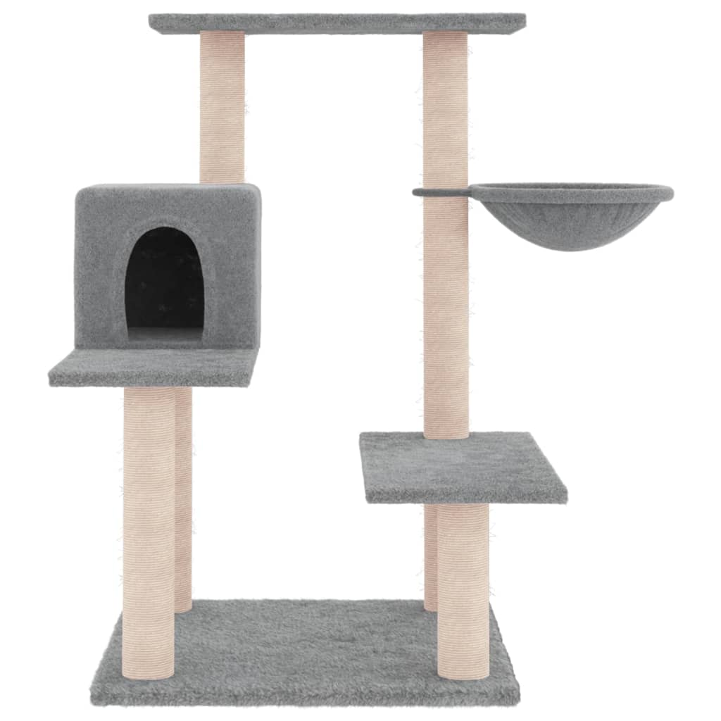 Glamorous Pups : vidaXL Cat Tree Light Grey Engineered wood, plush, sisal Large Durable