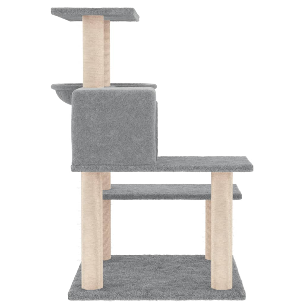 Glamorous Pups : vidaXL Cat Tree Light Grey Engineered wood, plush, sisal Large Durable