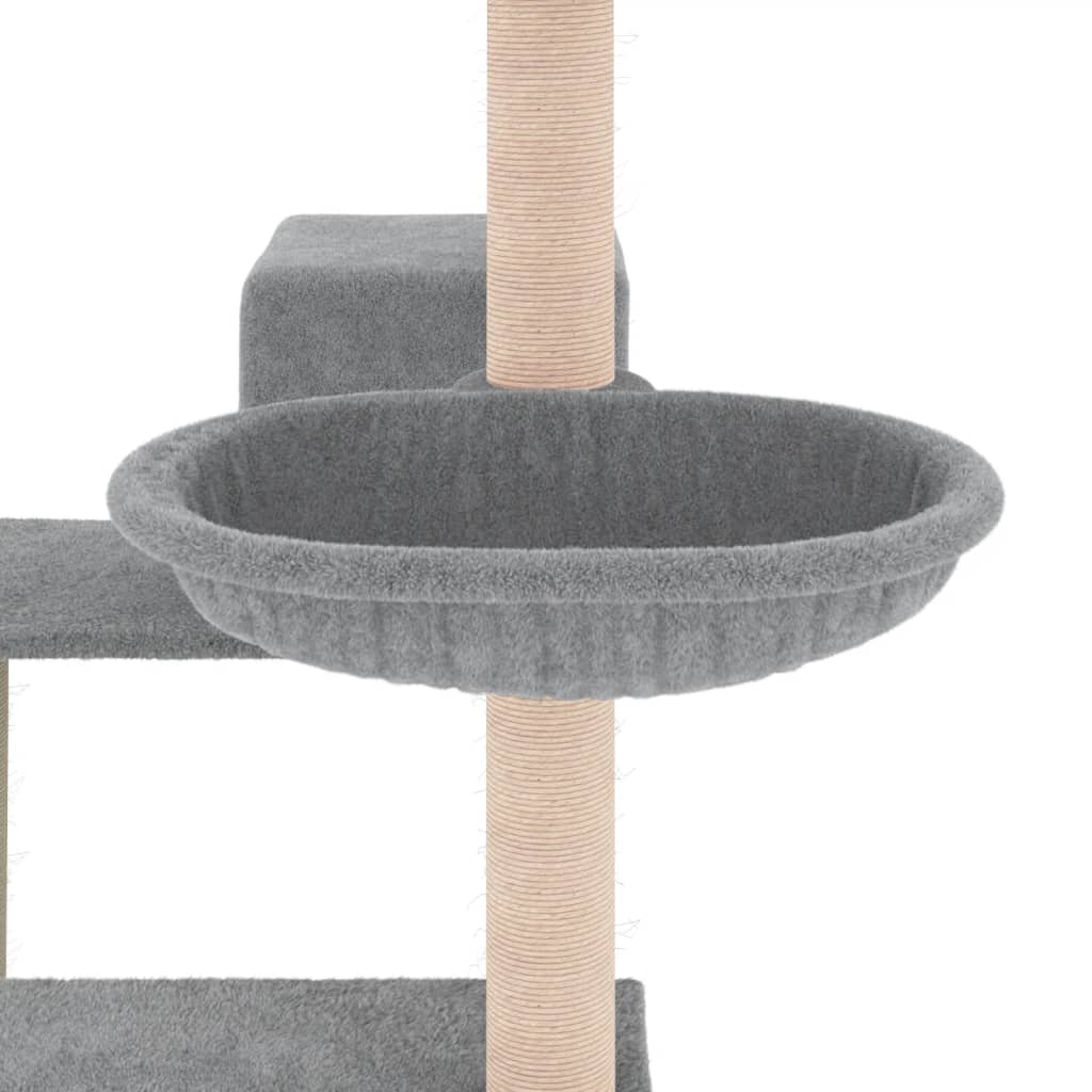 Glamorous Pups : vidaXL Cat Tree Light Grey Engineered wood, plush, sisal Large Durable