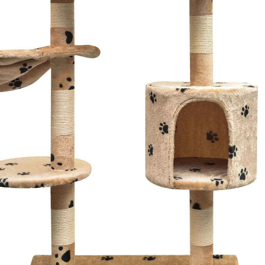 Glamorous Pups : vidaXL Cat Tree Beige with black paw prints