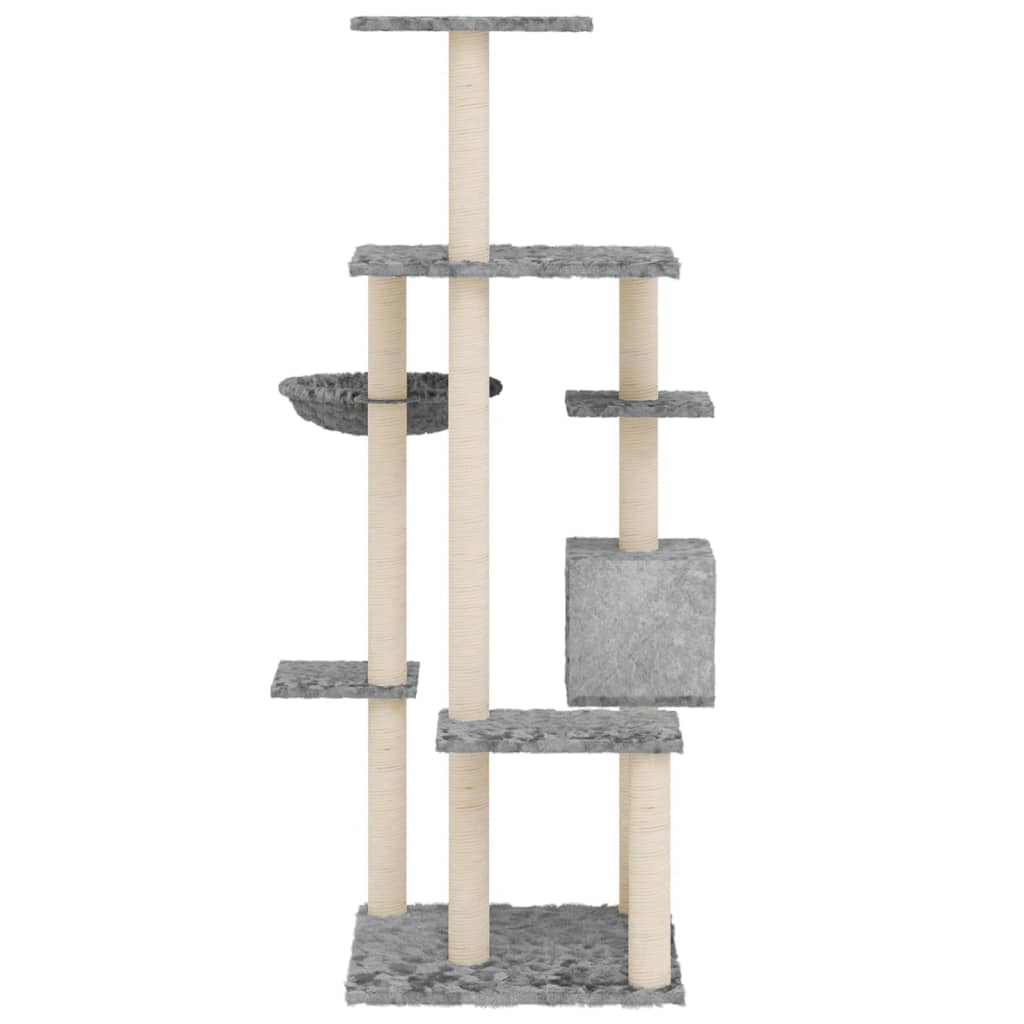 Glamorous Pups : vidaXL Cat Tree Light Gray Engineered Wood, Plush, Sisal 56 in Durable