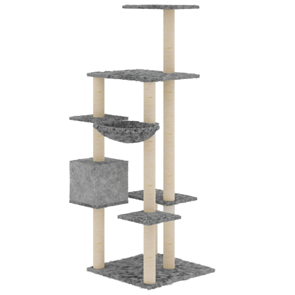 Glamorous Pups : vidaXL Cat Tree Light Gray Engineered Wood, Plush, Sisal 56 in Durable