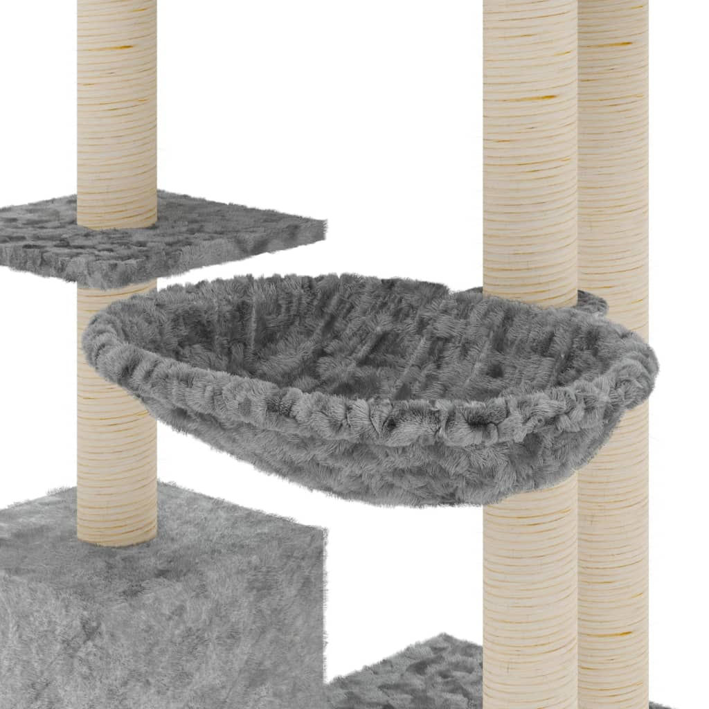 Glamorous Pups : vidaXL Cat Tree Light Gray Engineered Wood, Plush, Sisal 56 in Durable