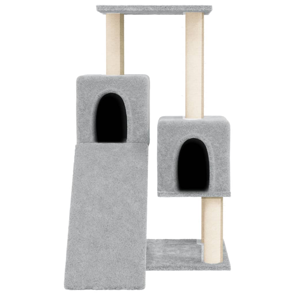 Glamorous Pups : vidaXL Cat Tree Light Grey Engineered wood, plush, sisal 32.3 in tall