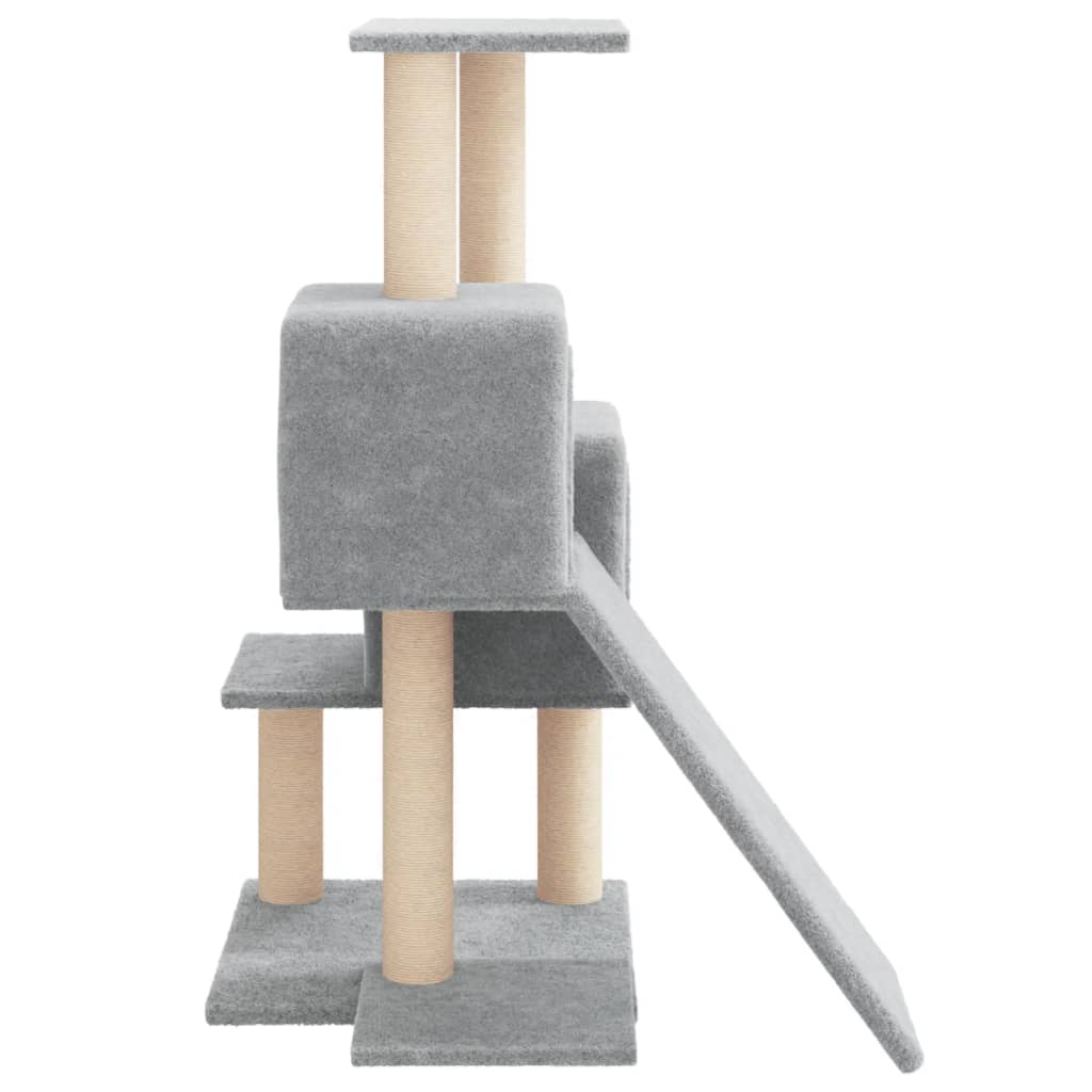 Glamorous Pups : vidaXL Cat Tree Light Grey Engineered wood, plush, sisal 32.3 in tall