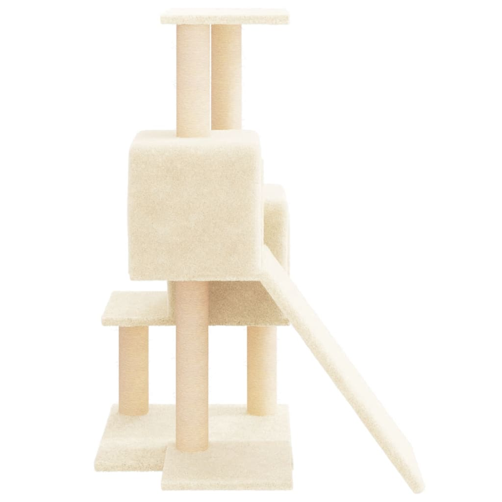 Glamorous Pups : vidaXL Cat Tree Cream Engineered wood, plush, sisal Large
