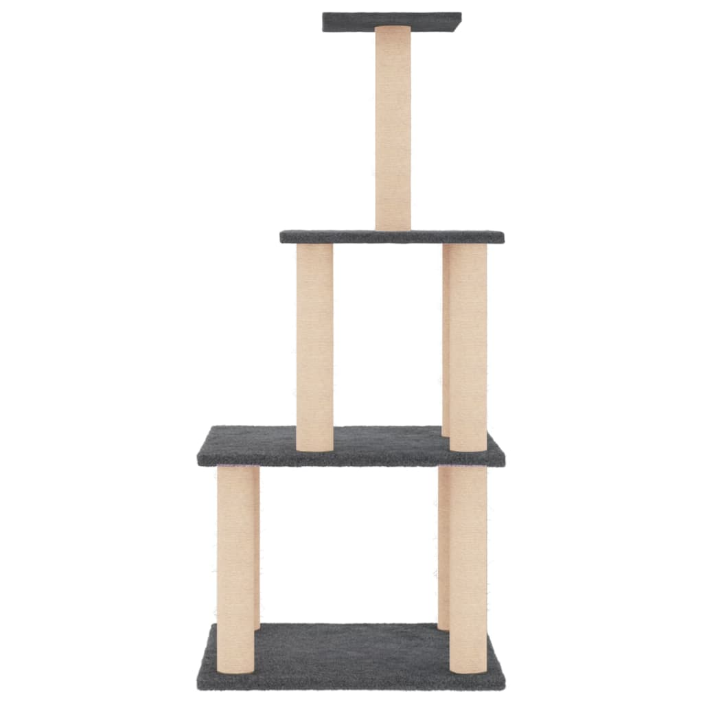 Glamorous Pups : vidaXL Cat Tree Dark Grey Engineered Wood, Plush, Sisal 43.7 in Durable