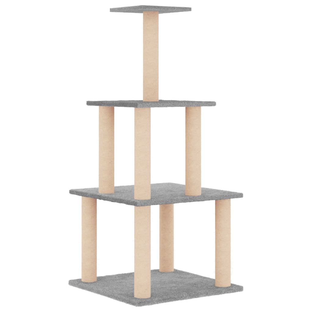 Glamorous Pups : vidaXL Cat Tree Light Grey Engineered wood 43.7 in Durable Cat Tree
