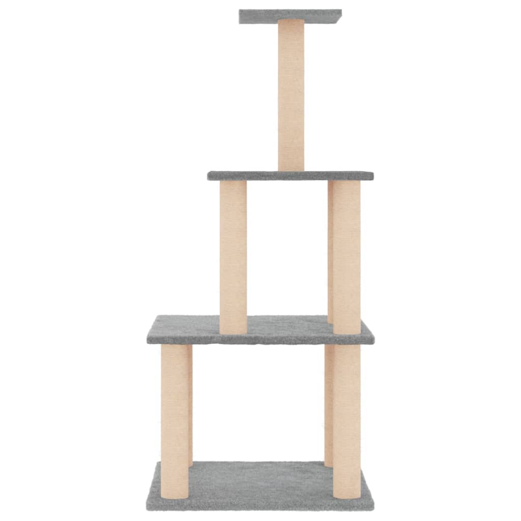 Glamorous Pups : vidaXL Cat Tree Light Grey Engineered wood 43.7 in Durable Cat Tree