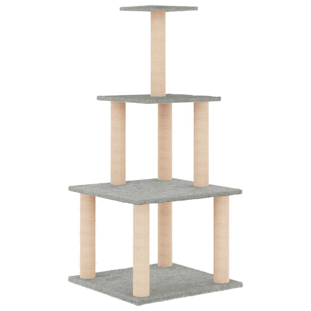 Glamorous Pups : vidaXL Cat Tree Light Grey Engineered wood 43.7 in Durable Cat Tree