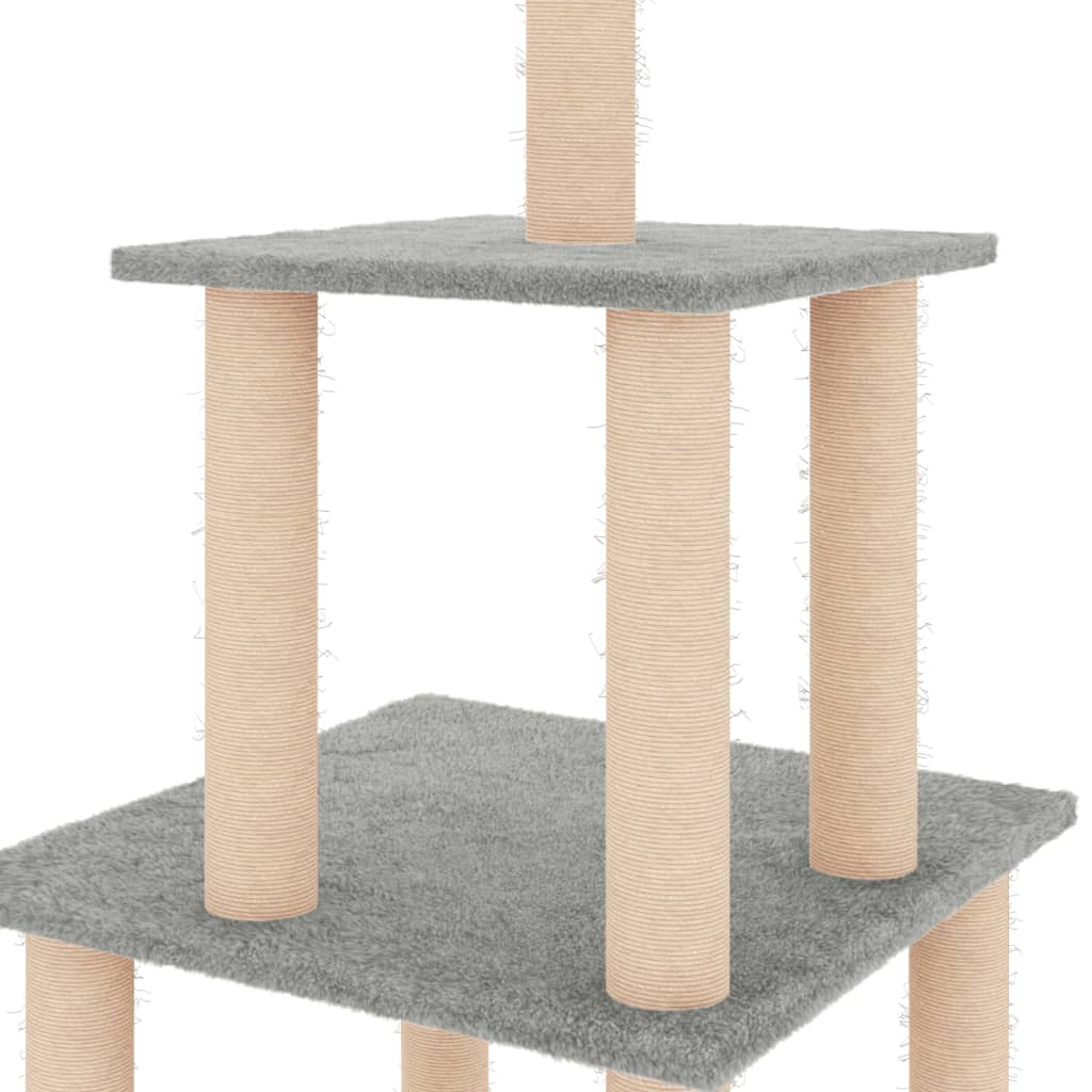 Glamorous Pups : vidaXL Cat Tree Light Grey Engineered wood 43.7 in Durable Cat Tree