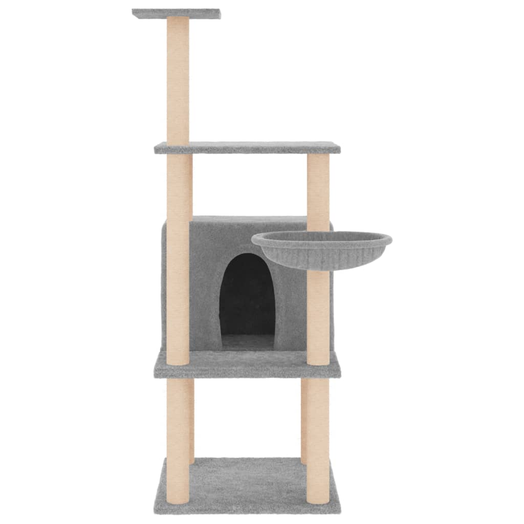 Glamorous Pups : vidaXL Cat Tree Light Grey Engineered wood, plush, sisal 52 in tall