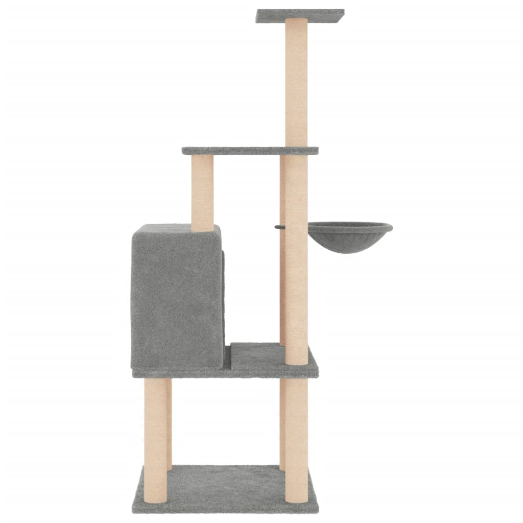 Glamorous Pups : vidaXL Cat Tree Light Grey Engineered wood, plush, sisal 52 in tall