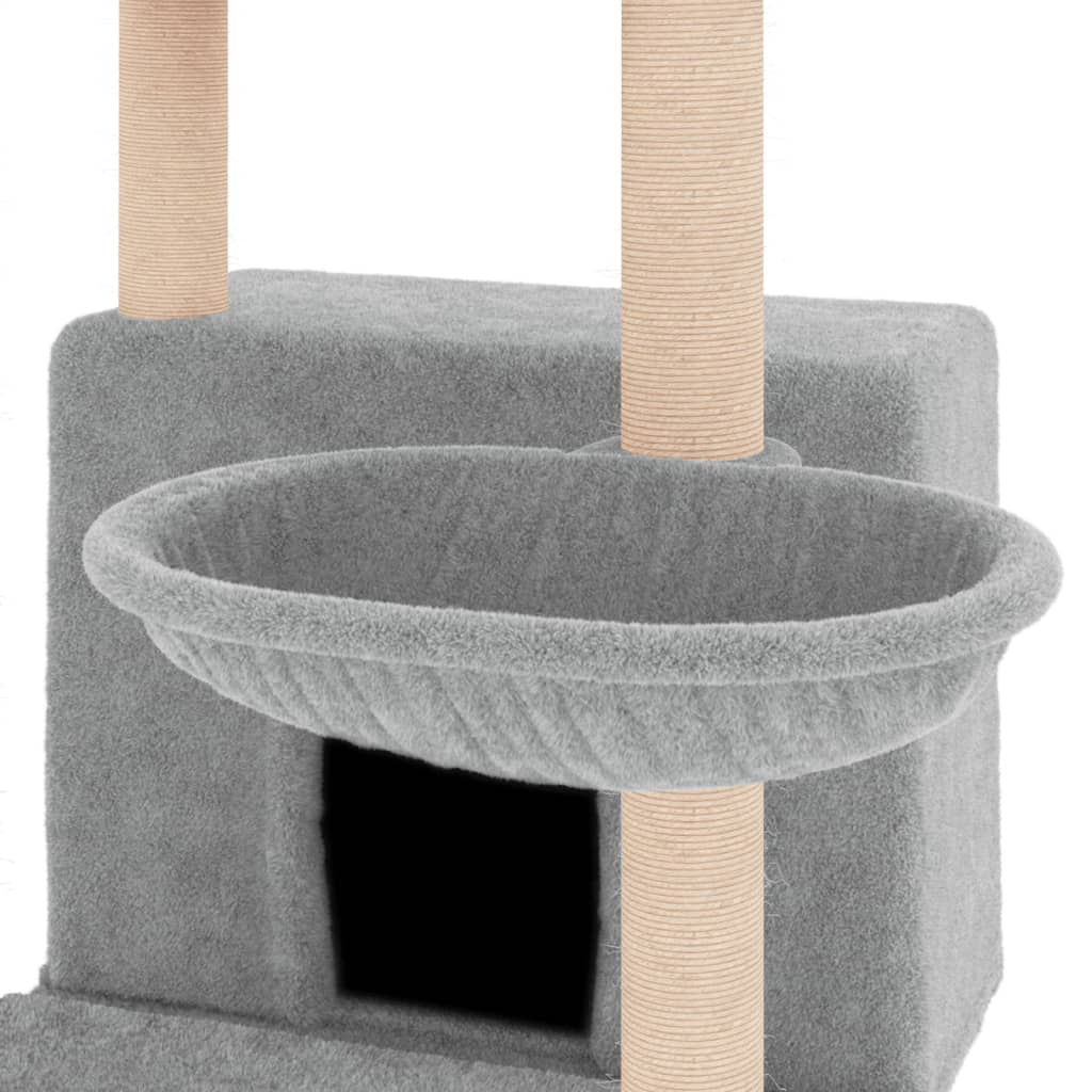 Glamorous Pups : vidaXL Cat Tree Light Grey Engineered wood, plush, sisal 52 in tall