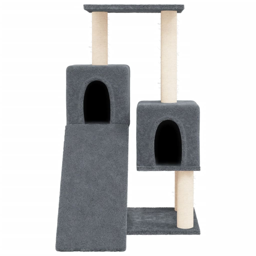 Glamorous Pups : vidaXL Cat Tree Dark grey Engineered wood, plush, sisal 32.3 in