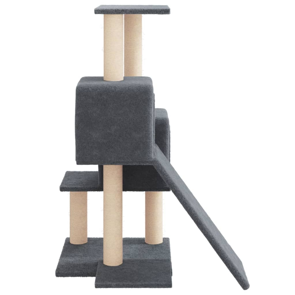 Glamorous Pups : vidaXL Cat Tree Dark grey Engineered wood, plush, sisal 32.3 in