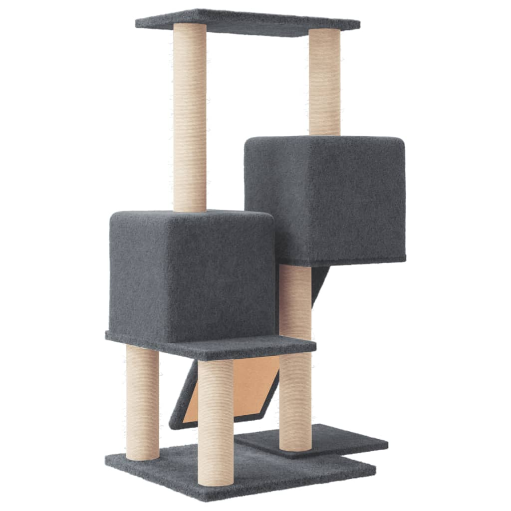 Glamorous Pups : vidaXL Cat Tree Dark grey Engineered wood, plush, sisal 32.3 in