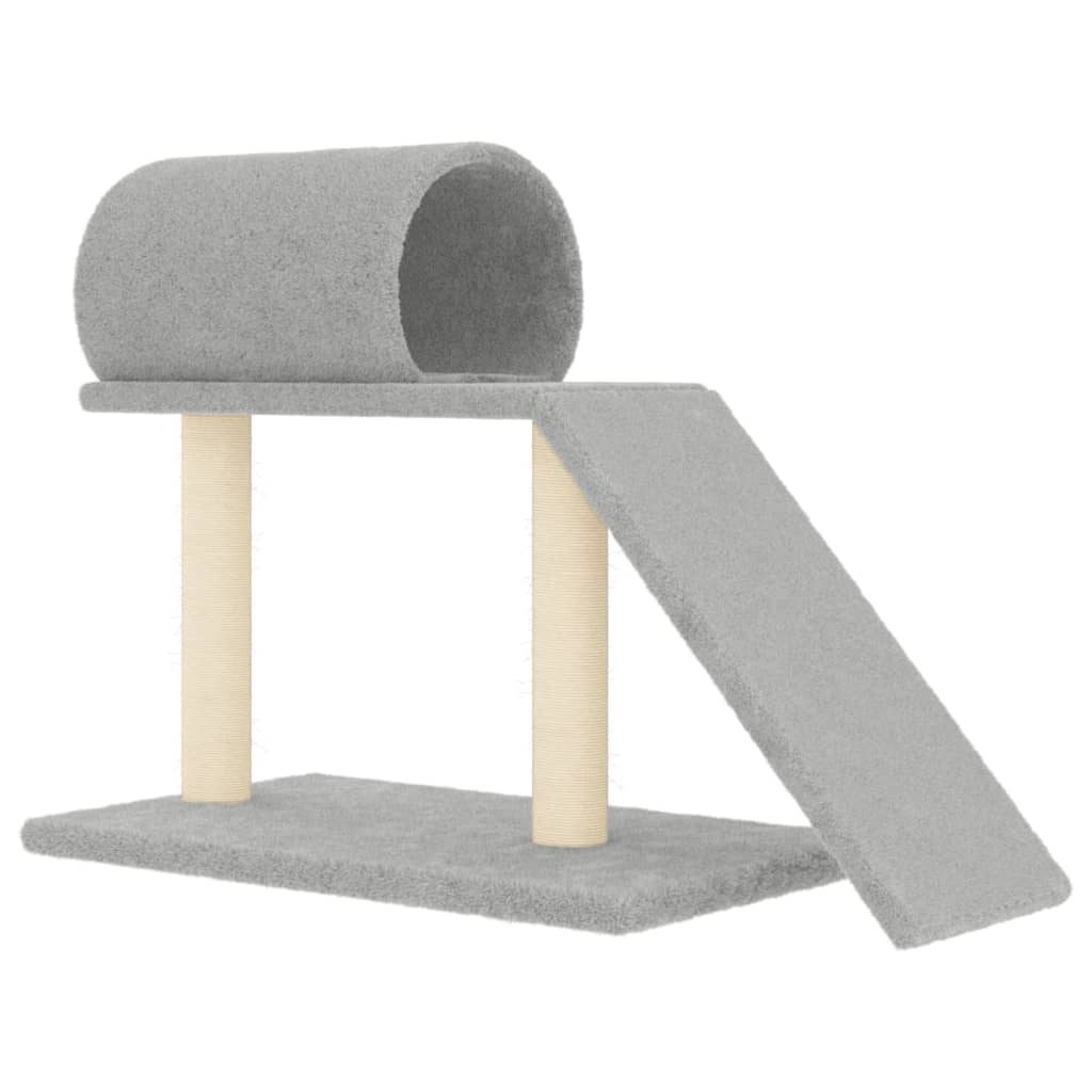 Glamorous Pups : vidaXL Cat Scratching Post Light Grey Engineered wood, plush, sisal Medium