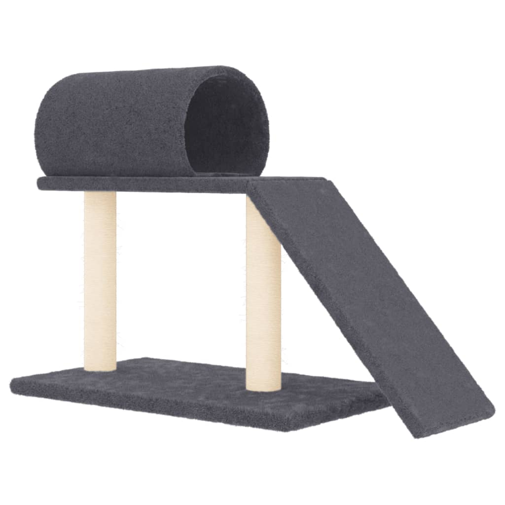 Glamorous Pups : vidaXL Cat Scratching Post Dark Grey Engineered Wood, Plush, Sisal Medium