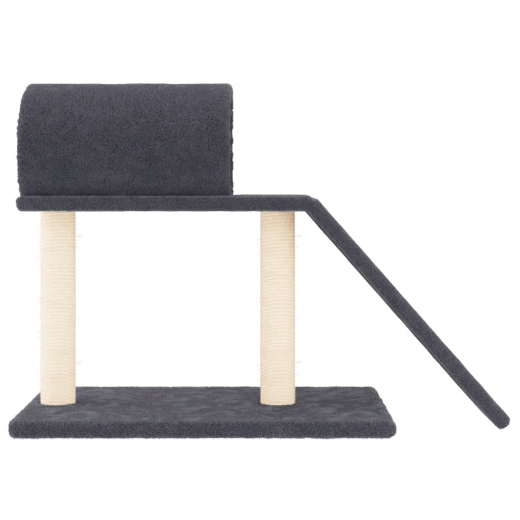 Glamorous Pups : vidaXL Cat Scratching Post Dark Grey Engineered Wood, Plush, Sisal Medium