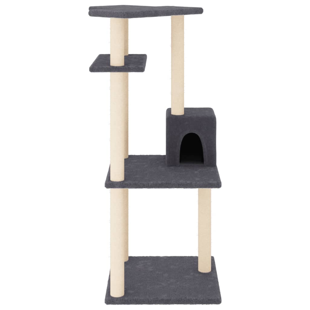 Glamorous Pups : vidaXL Cat Tree Dark Gray Engineered wood, plush, sisal Medium Durable