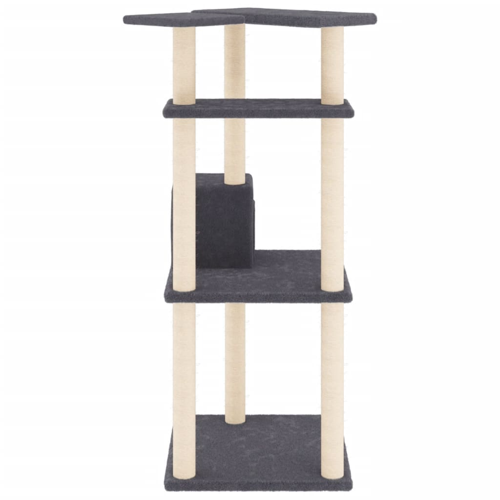 Glamorous Pups : vidaXL Cat Tree Dark Gray Engineered wood, plush, sisal Medium Durable