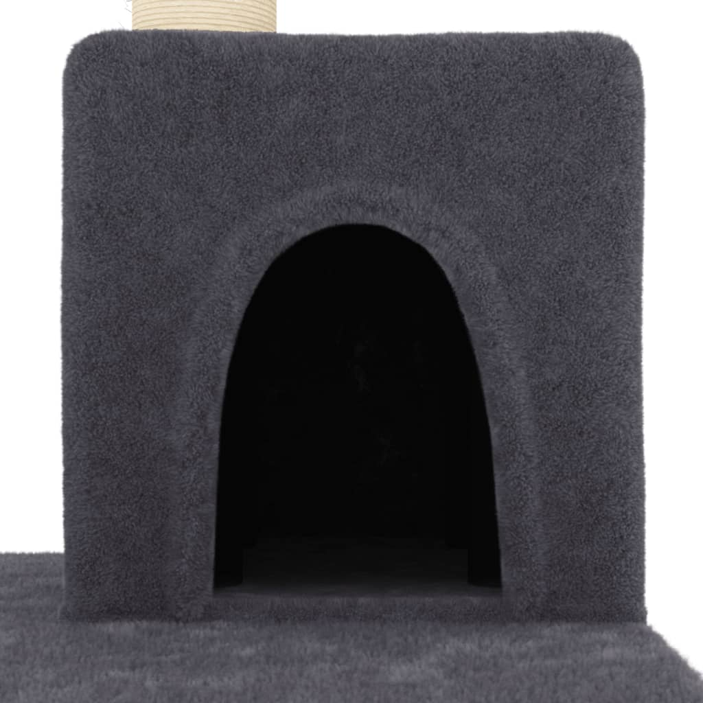 Glamorous Pups : vidaXL Cat Tree Dark Gray Engineered wood, plush, sisal Medium Durable