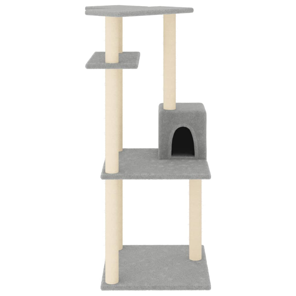 Glamorous Pups : vidaXL Cat Tree Light grey Engineered wood 48.4 in tall Durable