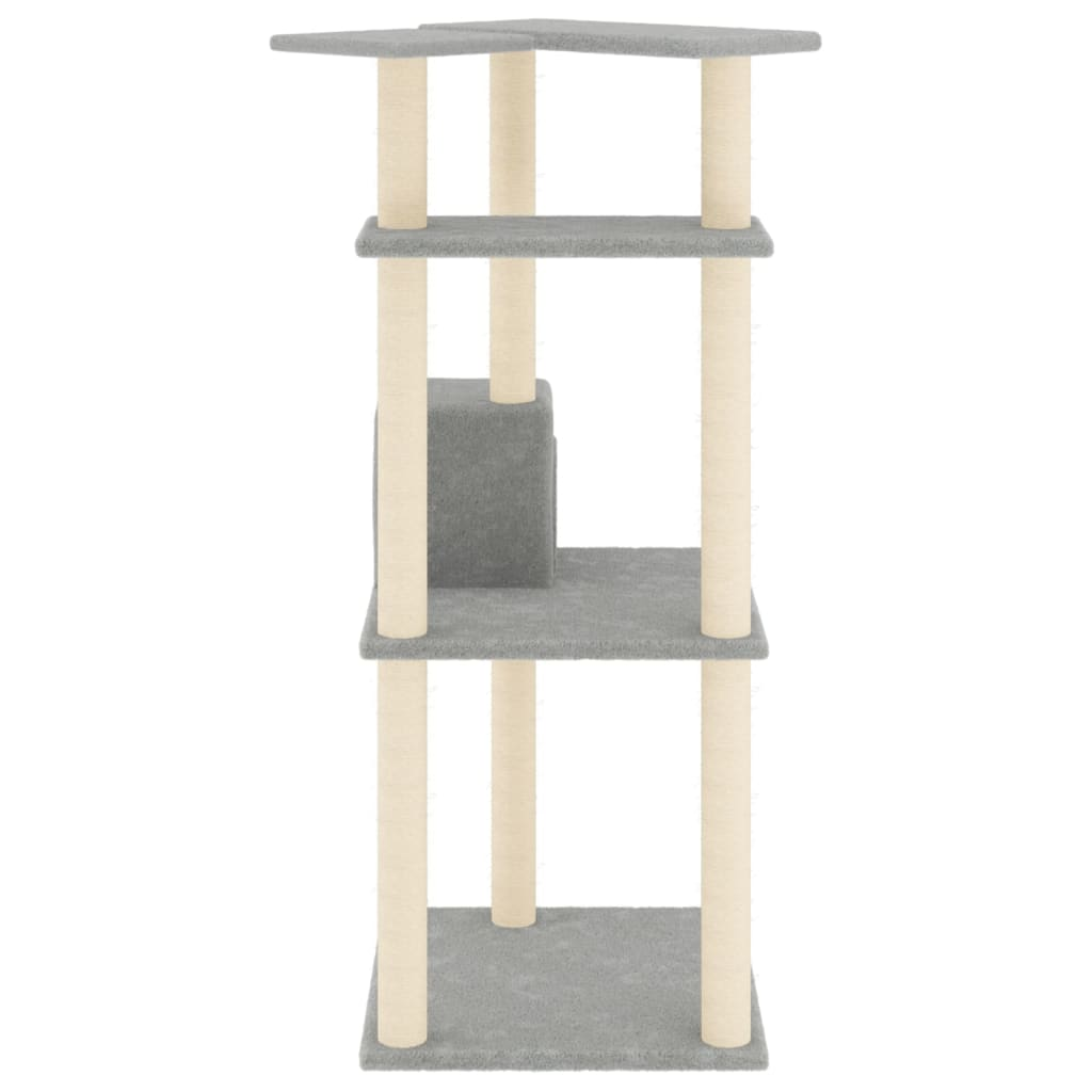 Glamorous Pups : vidaXL Cat Tree Light grey Engineered wood 48.4 in tall Durable