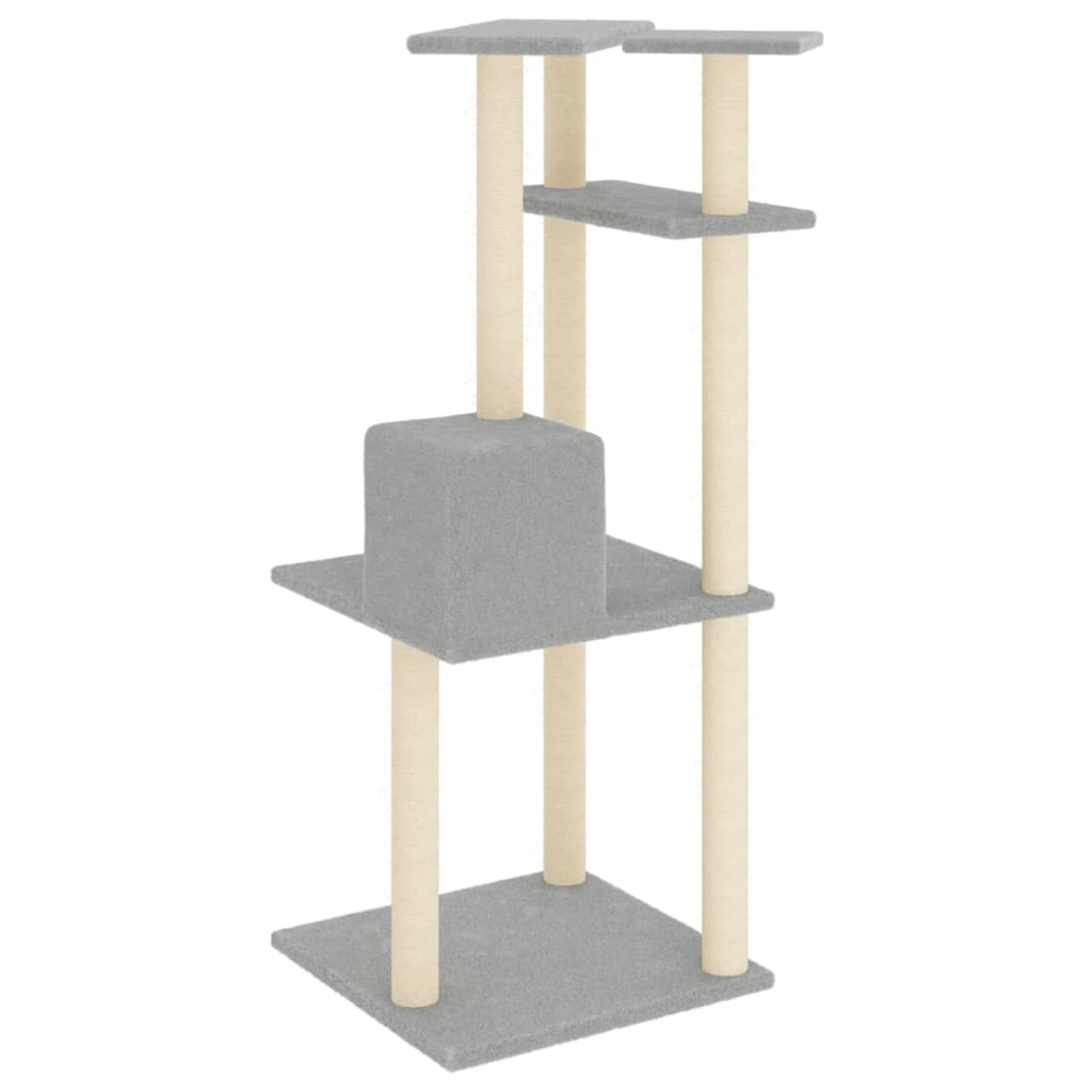 Glamorous Pups : vidaXL Cat Tree Light grey Engineered wood 48.4 in tall Durable