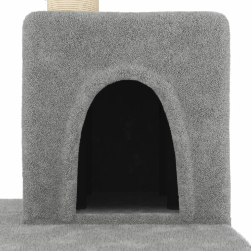 Glamorous Pups : vidaXL Cat Tree Light grey Engineered wood 48.4 in tall Durable