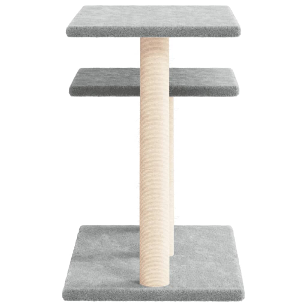 Glamorous Pups : vidaXL Cat Scratching Post Light Grey Engineered wood, plush, sisal
