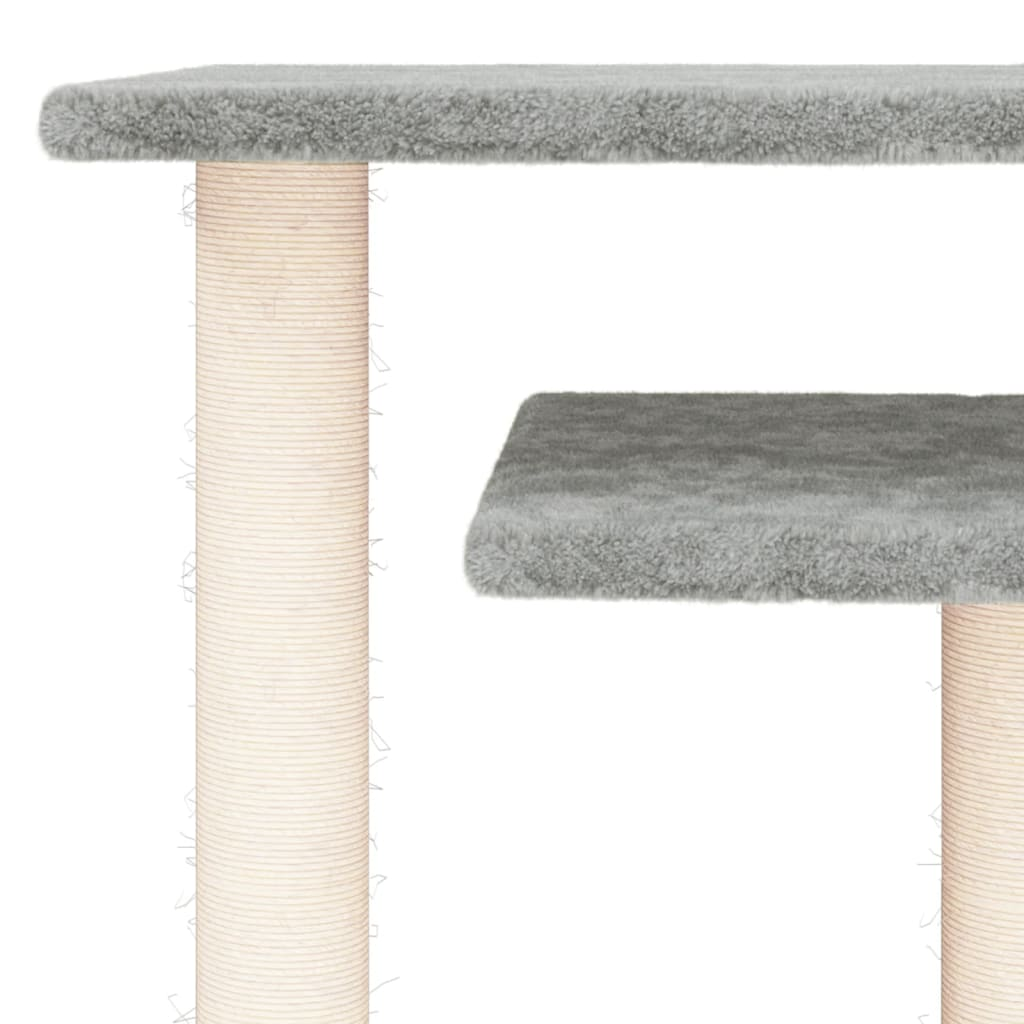 Glamorous Pups : vidaXL Cat Scratching Post Light Grey Engineered wood, plush, sisal