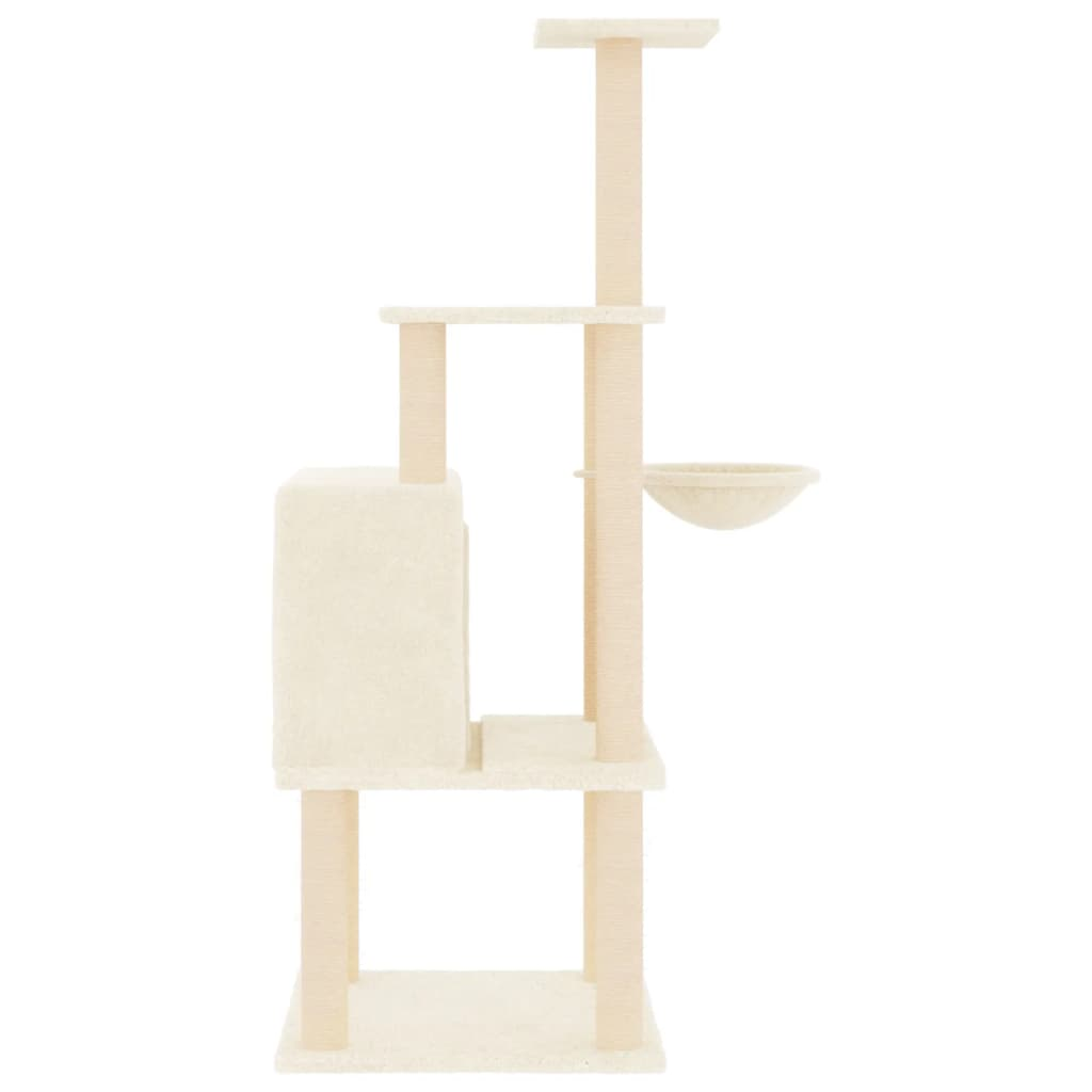 Glamorous Pups : vidaXL Cat Tree Cream Engineered wood, plush, sisal 52.0 in tall