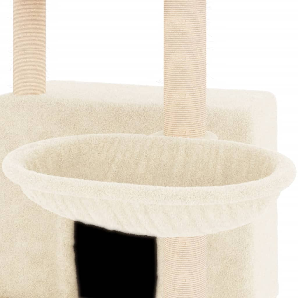 Glamorous Pups : vidaXL Cat Tree Cream Engineered wood, plush, sisal 52.0 in tall