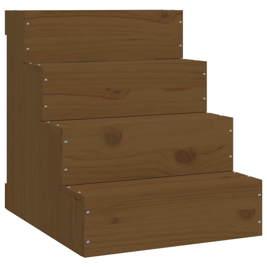 Glamorous Pups : vidaXL Pet Stair Honey brown Solid pine wood 15.7x19.3x18.5 in Durable