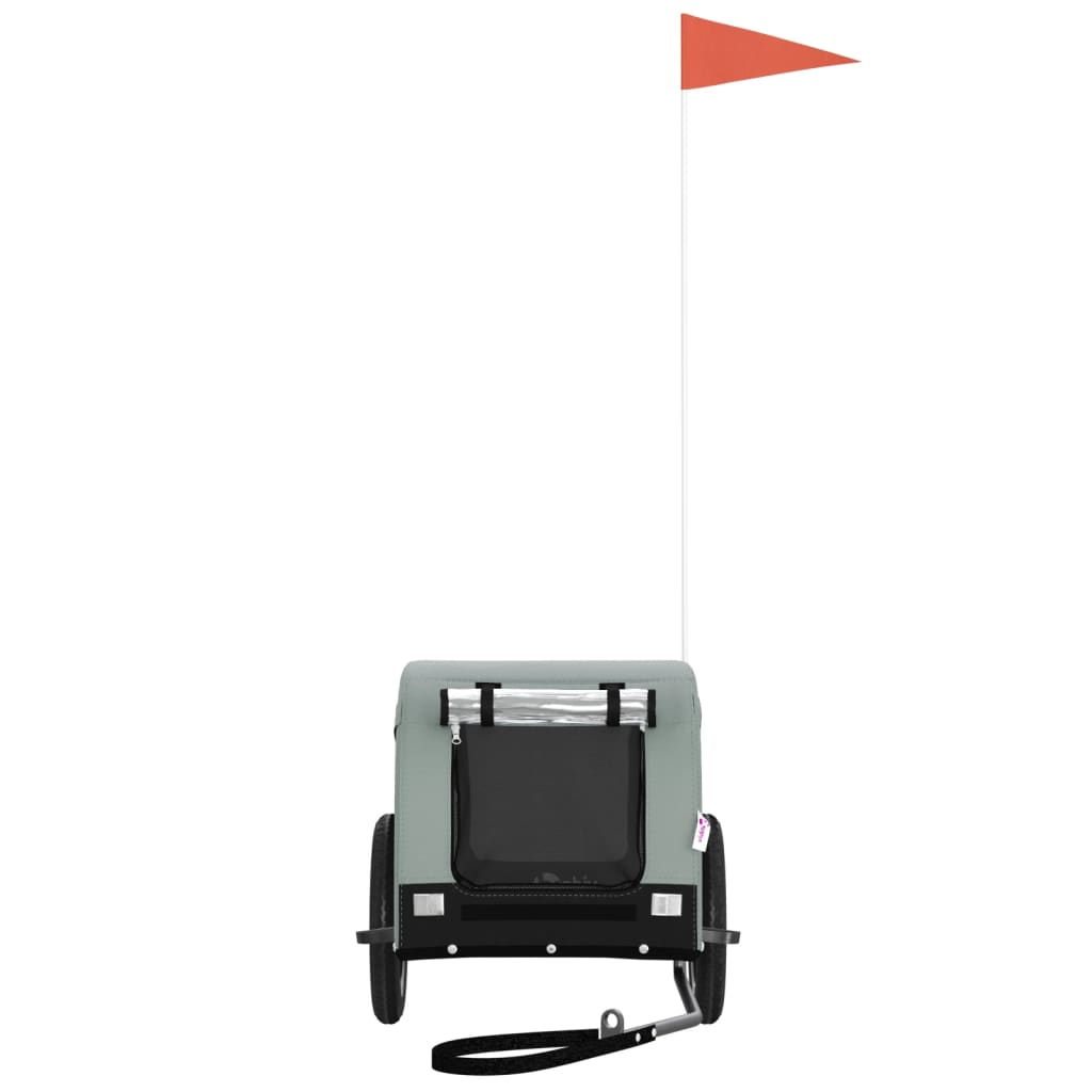 Glamorous Pups : vidaXL Pet Bike Trailer Grey and Black Oxford Fabric, Iron, PVC Medium