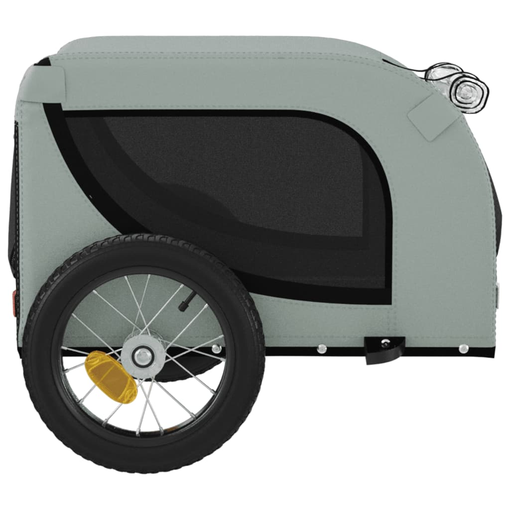 Glamorous Pups : vidaXL Pet Bike Trailer Grey and Black Oxford Fabric, Iron, PVC Medium