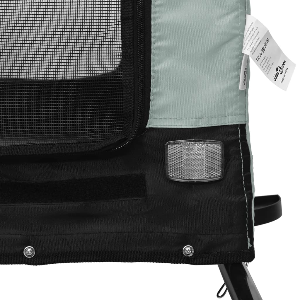 Glamorous Pups : vidaXL Pet Bike Trailer Grey and Black Oxford Fabric, Iron, PVC Medium